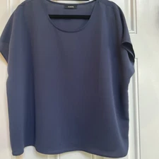 Women's Alfani Blouse, Navy, Petite XL, Slight sleeve, Boxy fit