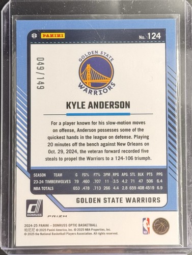 Kyle Anderson Green Optic /149 - 2024-25 Donruss Optic Basketball - Picture 2 of 2