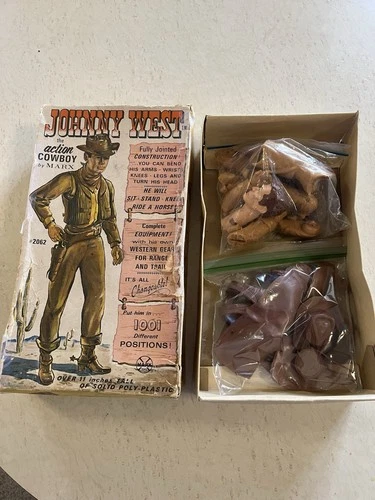 Vintage Marx Johnny West In Original Box With Accessories (In Pieces)