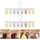 2 Pcs Clothes Clips Hanging Hat Rack Plastic Clamp Hangers Hooks with
