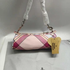 Vivienne Westwood Pink Grid Round Underarm Bag