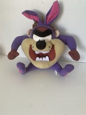 Taz Tasmanian Devil Plush VTG 90s Looney Tunes Purple Easter Bunny 10  