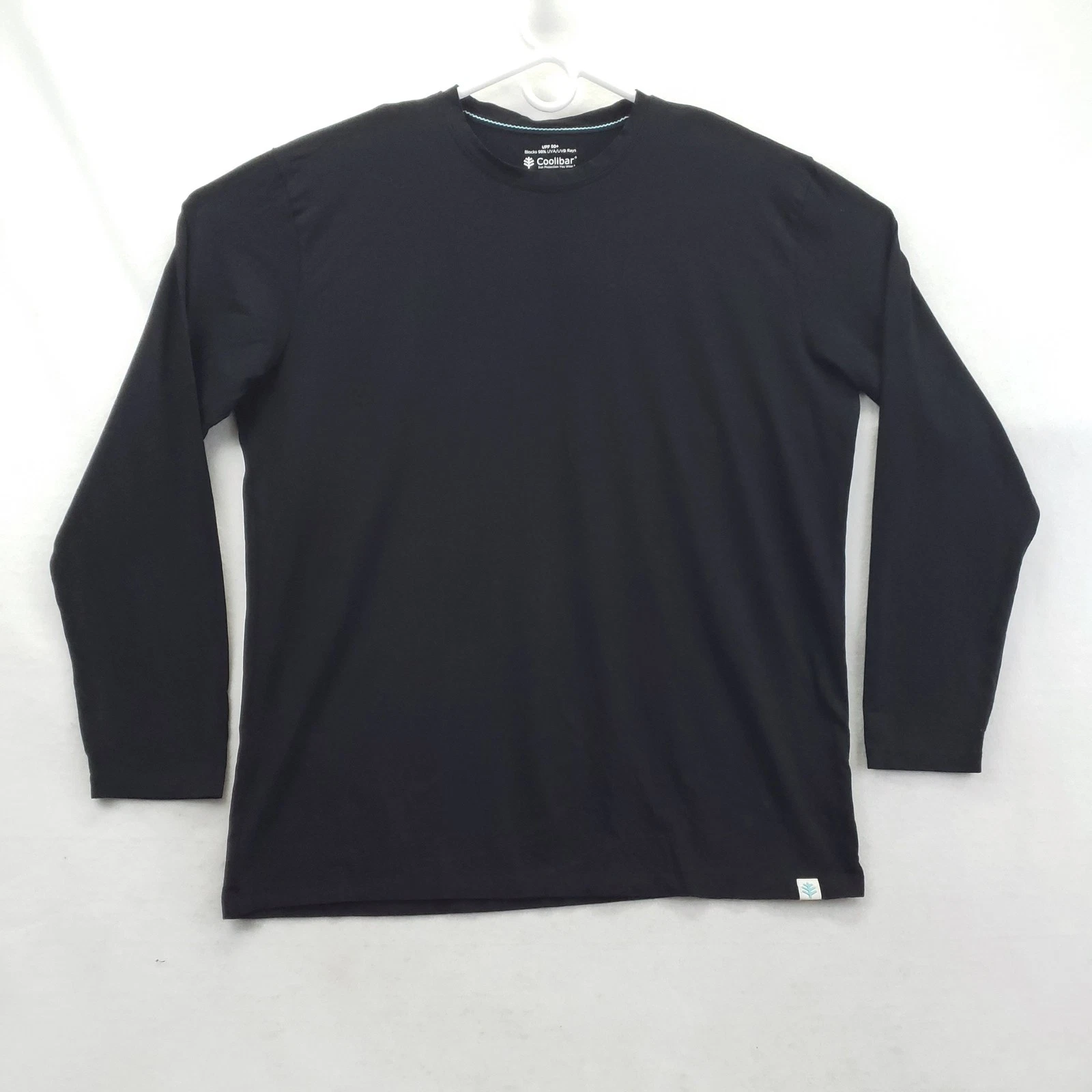 Coolibar Shirt Mens Large Black Long Sleeve Morada Everyday UPF 50+ Sun Top