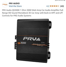PRV Audio QS3000 1 Ohm Full Range Digital Car Amplifier 3000 Watts Compact 3k