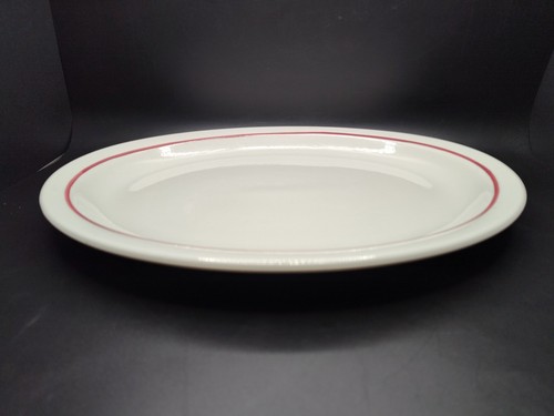 Shenango China Restaurant Ware Red Stripe 13"D Oval Platter Vintage - Picture 3 of 7