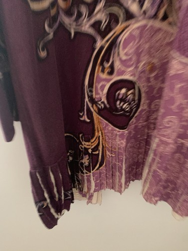 Cárdigan Chicos Estampado Desplazamiento Suéter Boho Talla 2 Paisley Frente Abierto Flecos Parte Inferior - Imagen 12 de 15