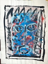 Aksai Brochoso - Oil Painting on paper Hand signed