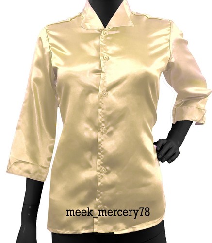 Shiny Silk Like Outfit Satin Designer Fancy Shirt Special 3/4 Sleeve shirt S91 - Picture 4 of 47