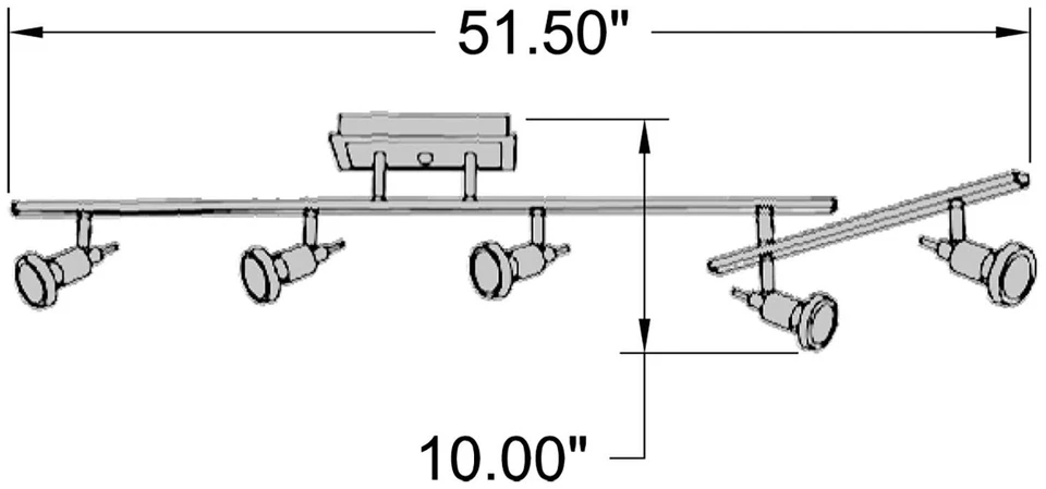 Access Lighting 52042LEDDLP Viper 5 luces 52"L LED riel fijo - plateado Foto 2 de 4