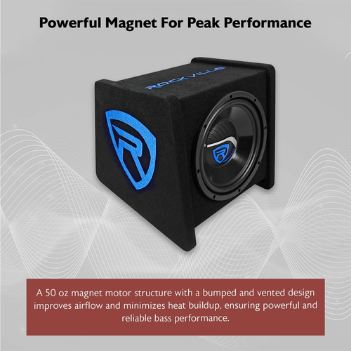 Rockville RV10.1D 500W 10 Zoll Auto Subwoofer Gehäuse Mono Verstärker Amp Kit - Bild 5 von 12