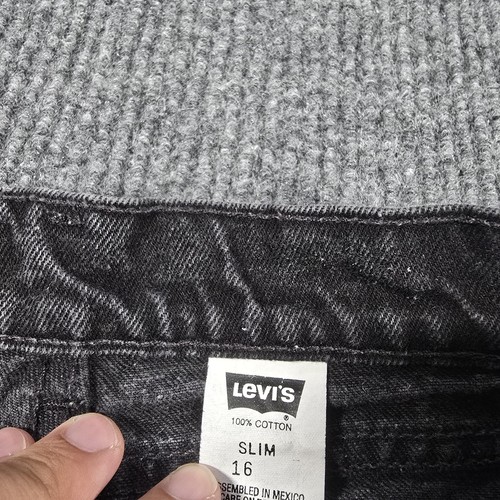 VTG 90s Levis 31450-4159 Jeans Girls 16 Slim Black High Waist Orange Tabs 24x27 - Picture 5 of 13