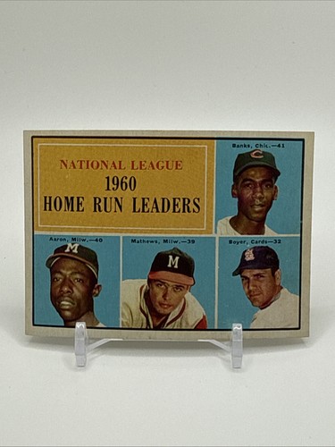 1961 Topps Home Run Leaders - Hank Aaron/Ernie Banks/Eddie Mathews - Baseball