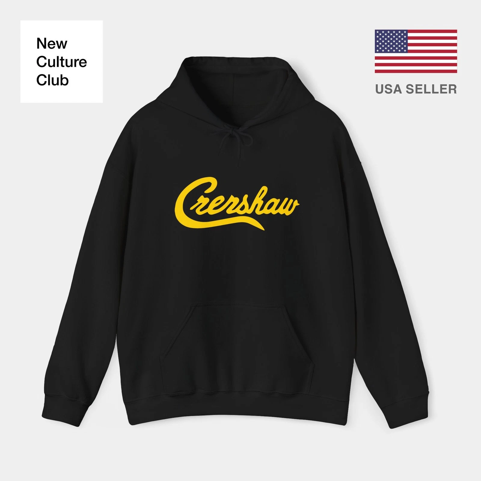 Crenshaw LA Los Angeles West Coast Hip Hop California Rap Yellow Hoodie Print