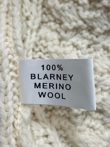 Blarney Woolen Mills Women's Full Zip Cable Knit Aran Cardigan Ireland Sz M - Picture 13 of 14