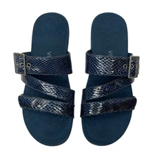 Vionic Skylar Blue Textured Strappy Orthotic Sandals Women's Size 10 EUR 42