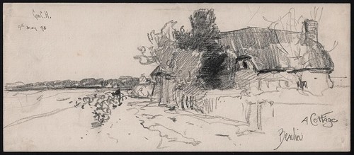 GEORGE CHARLES HAITE Victorian Drawing 1898 COTTAGE AT BEAULIEU NEW FOREST - Picture 9 of 9