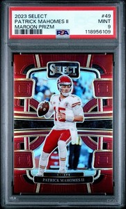 2023 Panini Select Patrick Mahomes #49 Maroon Prizm /149 Concourse PSA 9