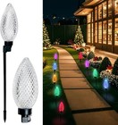 AWQ 10 LED 24.6FT Christmas Pathway Lights, Multi & multicolor & warm light 