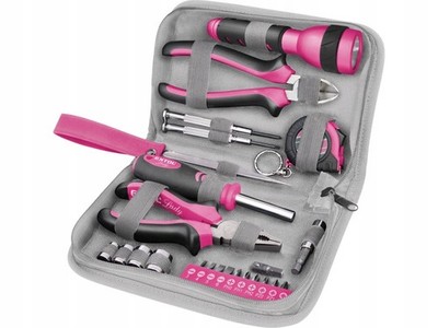 Werkzeugset Damen Werkzeugkoffer Rosa Frauengeschenk 23-tlg Etui Extol Lady