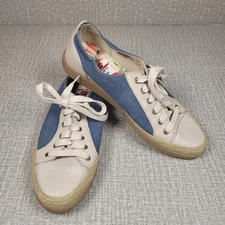 NEW Born Corfield Blue Canvas Leather Espadrille Low Sneakers Women's 8 Shoes