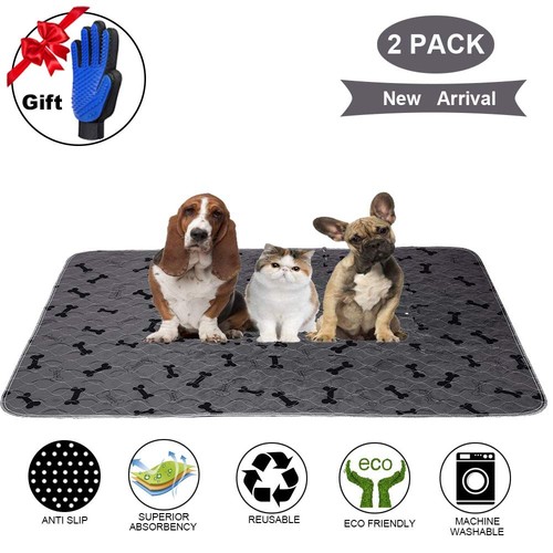 Washable Dog Pee Pads with Free Grooming Gloves,Non Slip Dog Mats with Great ... - Picture 2 of 8