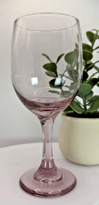 Libbey Premier Plum Pink Rose Stemmed Wine Glass Spring Summer Elegant Table