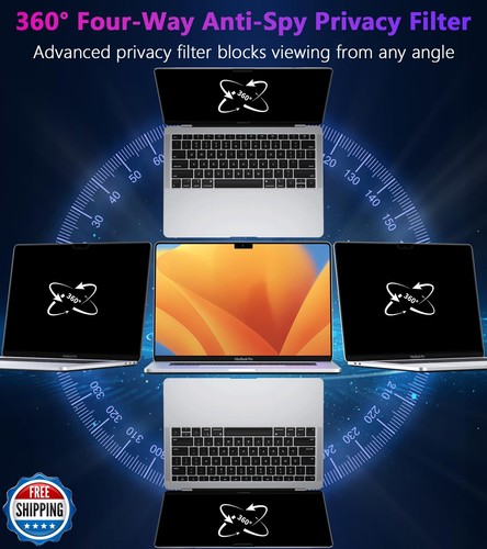 Ecran de confidentialité PYS 4 voies pour MacBook Air 13,6 pouces (2024-2022, M3/M2) - 360° - Photo 2/5