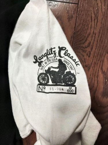 langlitz leathers long sleeve t-shirt black white raglan M size serial number - Picture 7 of 12
