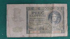 Poland 5 Zlotych 1941 Pick 101 VG