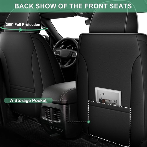 Fundas de asiento para GMC Canyon 2015-2025, cuero sintético automotriz (2/5 asientos) - Imagen 13 de 17
