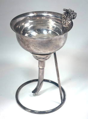 Saint Hilaire Ercuis Silver Plated Wine Funnel with Grapes on Stand France Mint