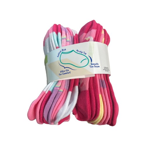 Member's Mark Girl's 10-Pack No Show Cushioned Footbed Fashion Design Socks - Picture 3 of 7
