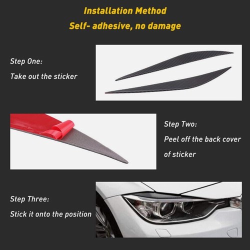 For BMW 3 Series F30 2013 2019 Carbon Fiber Headlight Eyelid Cover Trim 2pcs - Picture 6 of 11