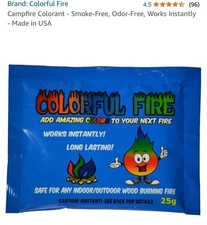 Mystical Fire Blue Campfire Fireplace Colorant Pouches - Pack of 25