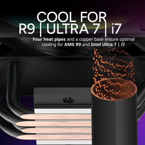 Hyper 212 Pro aRGB CPU Air Cooler, SickleFlow Edge 120 PWM Fan, Composite 4 C... - Picture 3 of 9
