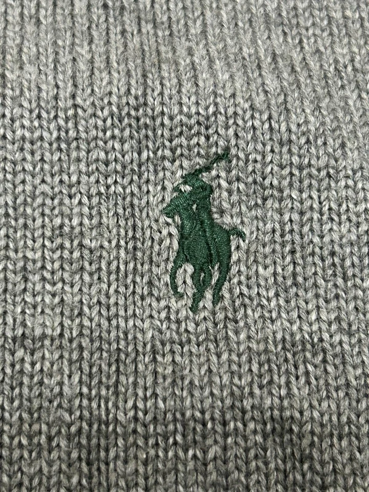 Pulôver de malha Ralph Lauren masculino G cinza algodão gola redonda - Imagem 3 de 4