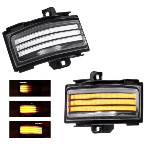 Par de luces de señal de espejo retrovisor de remolque secuencial LED transparente para Ford F-150 2015-2022 - Imagen 2 de 12