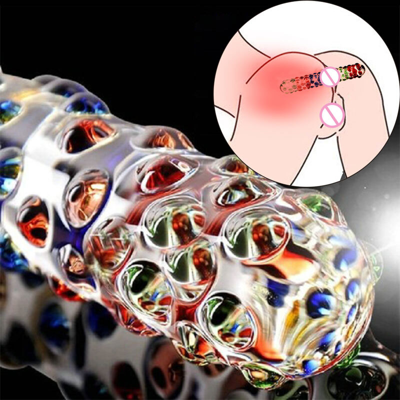Crystal Glass Dildo Anal Butt Plug Sex Toy Clitoris G-Spot Women Massager...