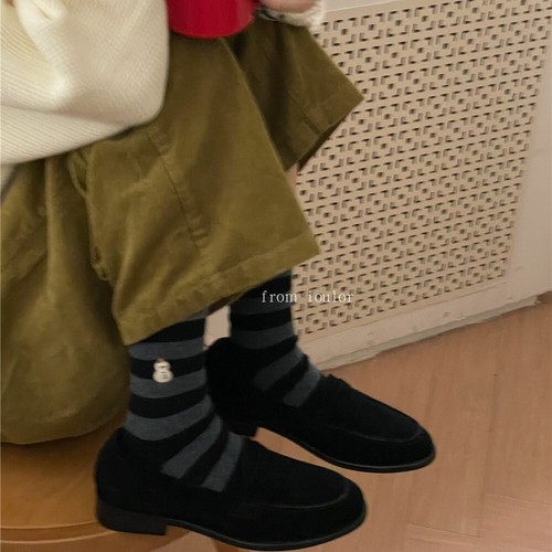 6 Paar Crew gestreifte Wollsocken warm Mädchen lässig flauschig kuschelig dick Damenstiefel 5-9 - Bild 10 von 16