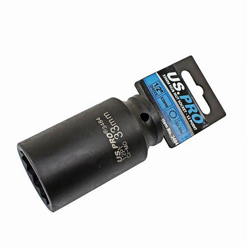 1/2" Drive 33mm Deep Impact Socket 12 Point HUB NUT US PRO 3424 - Picture 2 of 3