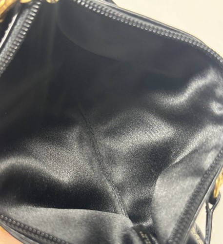 Vintage Coach Ergo Hampton Brass Studded Belted Black Leather Hobo Wristlet EUC - Picture 3 of 7