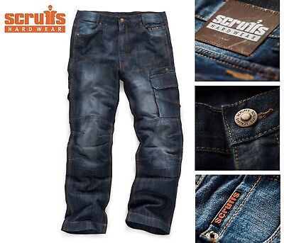 SCRUFFS WORK TROUSER TRADE DENIM WORK JEANS CARGO WORKER TROUSERS PRO COMBAT