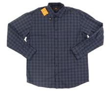 Toscano Dusty Blue Plaid Regular Fit Long Sleeve Shirt Sz XL 99