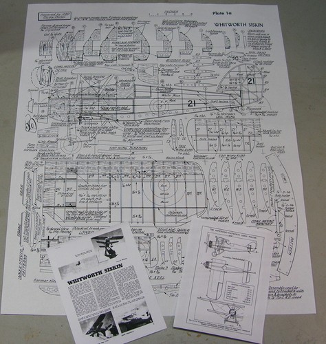 Model Airplane Plans (FF): Whitworth Siskin 1/12 Scale 33" for .049 Engine - Picture 2 of 4