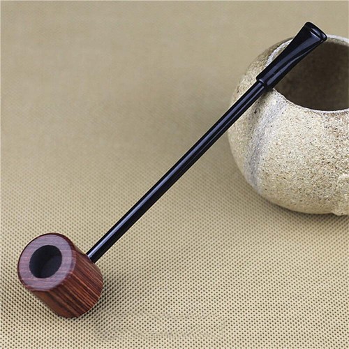 Durable Ebony Wood Enchase Smoking Pipe Tobacco Cigarettes Cigar Pipes Gift USA - Picture 1 of 10