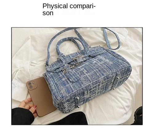 Denim Blue Crossbody Bag Retro Denim Style Women's Bag - Picture 9 of 15