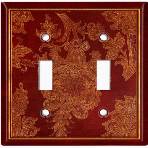 Cubierta de interruptor de luz de metal placa de pared elegante granate rojo flores FRA038 - Imagen 4 de 14