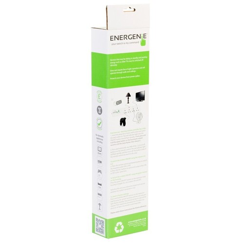 Extension Lead Energenie 4 Way Remote Controlled 13A Plug Energy Saving White U - Picture 2 of 2