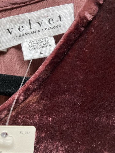 NWT Velvet by Graham & Spencer Sleeveless Velvet Midi Dress Sz L Wine 9A405 - Picture 2 of 6