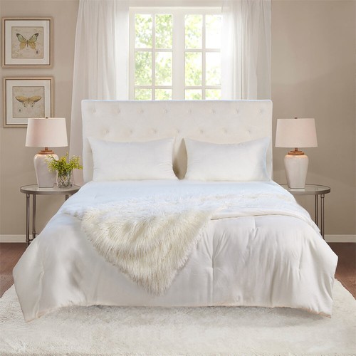 Long Hair Fluffy Faux Fur Throw Blanket 50" x 60" Luxury Soft Decorative Blanket - Picture 3 of 87